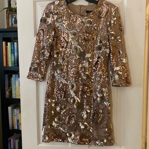 Rose gold sequin dress